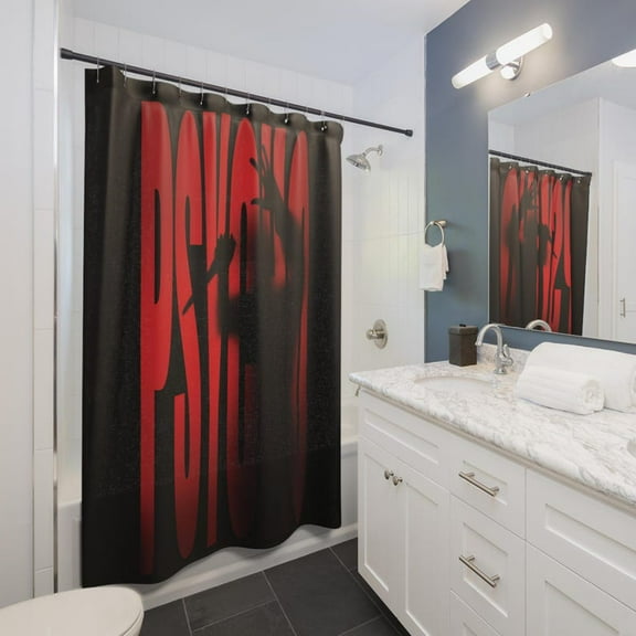 Vintage Psycho Scary Horror Halloween Movie Lover Gift Shower Curtain, Scary Bathroom Decor, Halloween Fabric Shower Curtain, Unique Home Decoration, Spooky Bath Accessories 66x72in
