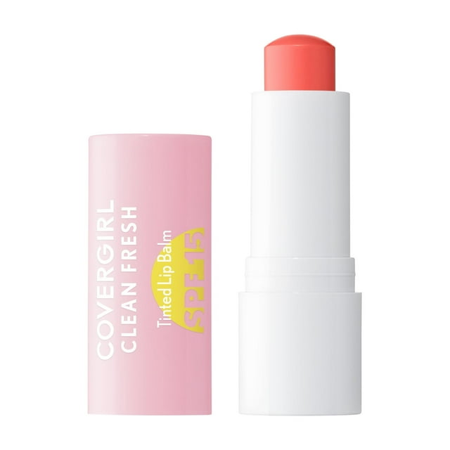 COVERGIRL Clean Fresh Tinted Lip Balm, Hydrating, Lightweight, Mineral Sunscreen SPF 15, Vegan Formula