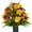 Sunflower Orange, variant on Sympathy Silks Artificial Cemetery Flowers 24" Auburn Sunflower/Cream Rose/White Hydrangea/Pumpkin for a Vase