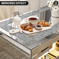 thumbnail image 4 of ARICOEASY Mirrored Coffee Table with Crystal Board, 2-Tier Rectangle Glass End Table for Living Room Bedroom, Sturdy Legs Easy Assembly, 4 of 6