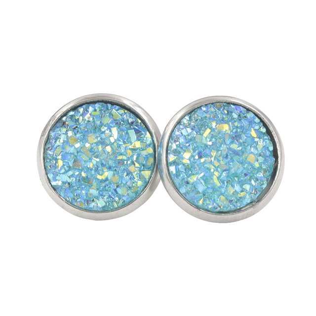 Pendientes Gotas Minnieouse de acero inoxidable Galvanoplastia fina Ligero cian AP009493-18B