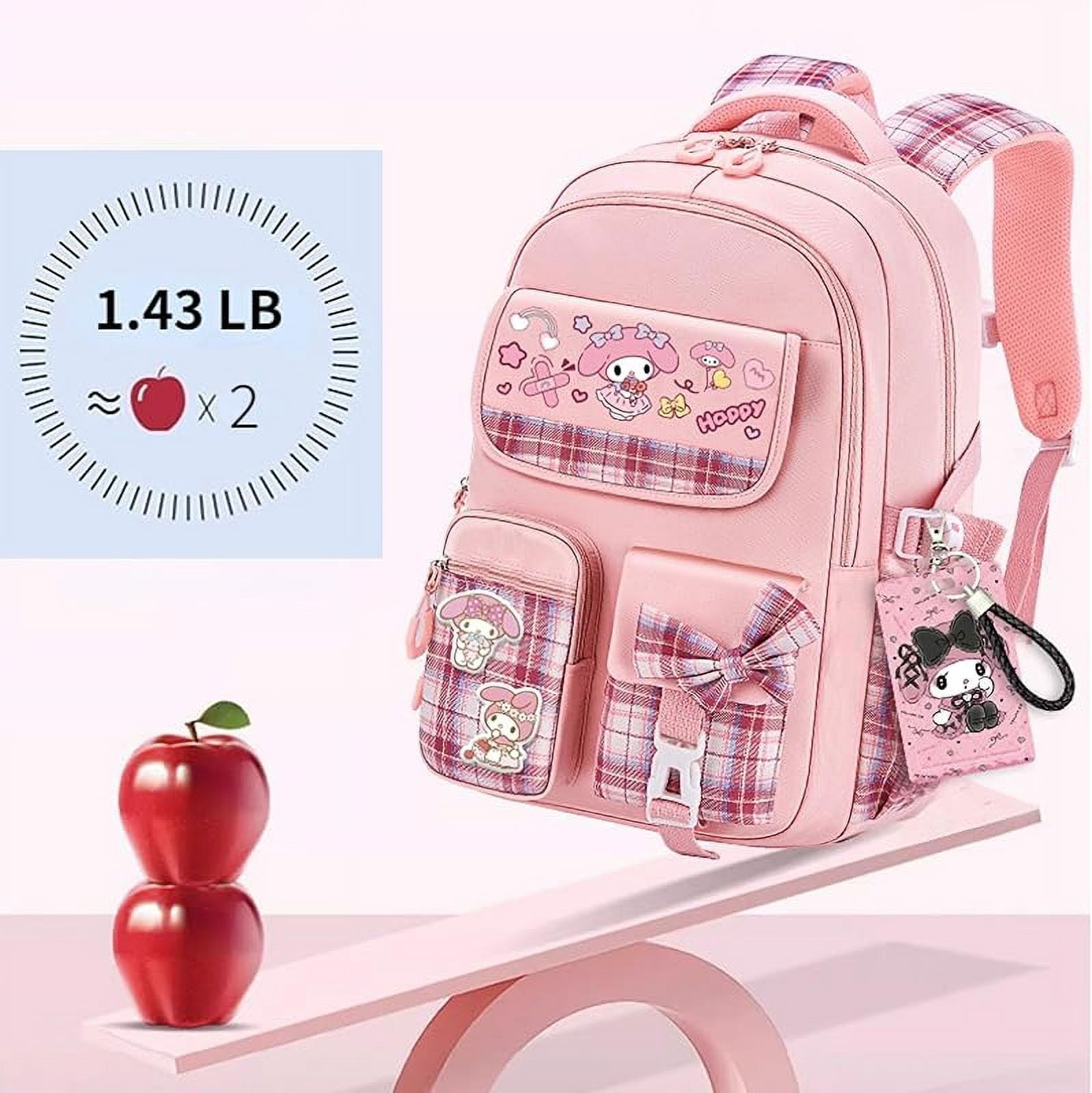 YAHAFEPYKawaii backpack with 18PCs accessories anime cartoon anti-theft travel aesthetic new semester gifts bag with cute pins…