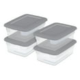 thumbnail image 1 of Ensemble de (4) boîtes de rangement Sterilite de 11,4 litres, bacs de rangement en plastique transparent, couvercle à enclenche, gris, 1 of 6