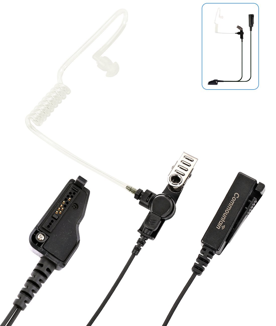 Two Wire Earpiece with Kevlar Reinforced Cable for Kenwood Radio NX200