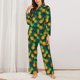 thumbnail image 2 of Balery Pineapples with Palm Leaves Conjunto de Pijama con Estampado para Mujer, Conjunto de Dos Piezas con Manga Larga, Ropa de Dormir Suave con Bolsillos, Pijamas Cómodos-X-Large, 2 of 7