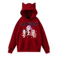 thumbnail image 1 of Pop cazadora para niña Demon Hunters Women's Fashion Cat-Ear Crop Top Hooded Sweatshirt （Red）, 1 of 4