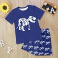 thumbnail image 5 of Caqnni Baby Boy Short Outfits Summer Toddler Boy Elastic Shorts Dinosaur Short Sleeve T-shirt 2 Pcs Summer Baby Boy Short Set Summer Pjs Pajamas & Dailywear Set 11-12 Years,Blue, 5 of 5