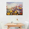 thumbnail image 2 of GOSMITH  Flowers Wall Art Canvas Daisy Colorful Textured Picture Landscape Wildflowers Painting, Purple Yellow Floral Artwork Large Framed for Living Room Bedroom Bathroom Office Home Decor, 2 of 4