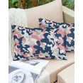 thumbnail image 6 of Pack of 2 Outdoor Pillow Covers, Navy Blue Camouflage Abstract Art Fashion Waterproof Square Throw Pillowcase Cushion Decorative Pillow Covers for Couch Patio Tent, 20x12 in, 6 of 6