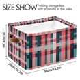 thumbnail image 4 of Yayeee Canvas Storage Basket with Handles for Shelves Fabric Bins Closet Organizer, Red Teal Stripes, 4 of 8