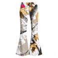 thumbnail image 3 of Grblisyd Camo Pants for Girls Flare High Elastic Waist Dress Trousers Fashion Maple Leaf Print Uniform Pants With Button, 3 of 6