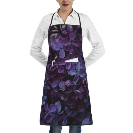 

Matuu Lilac for Adjustable Cooking Aprons for Women with Pockets Kitchen Aprons for Men Water and Oil Resistant