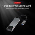 thumbnail image 2 of Tarjeta de sonido óptica externa USB 6 en 1 Adaptador convertidor de audio multifunción para portátiles Tarjeta de sonido de aluminio, 2 of 5