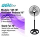 thumbnail image 3 of Ventilador De Pedestal Aerotec De 16 Pulgadas De 50W De Potencia De 3 Velocidades VM-161 Negro, 3 of 3