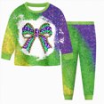 thumbnail image 2 of HCNTES Toddler Baby Girl Clothes 1T 2T 3T 4T 5T Fall Winter Outfits Contrast Color Long Sleeve Sweatshirt + Pants Sets,Sizes 8-9 Years, 2 of 7