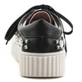 thumbnail image 4 of Lauren Lorraine Pam Black Lace Up Sneakers With Rhinetsone Stones Gem Platform, 4 of 5