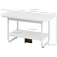 thumbnail image 4 of Dbuoem Coffee Table,Double Layer Coffee Table with Storage Shelf,Tea Table for Living Room,Coffee Table with Stable Base,Easy Assembly (White), 4 of 12