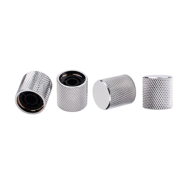 4 perillas electrónicas de control de volumen y tono para guitarra eléctrica y bajo, chapadas en GD104 (plateadas)