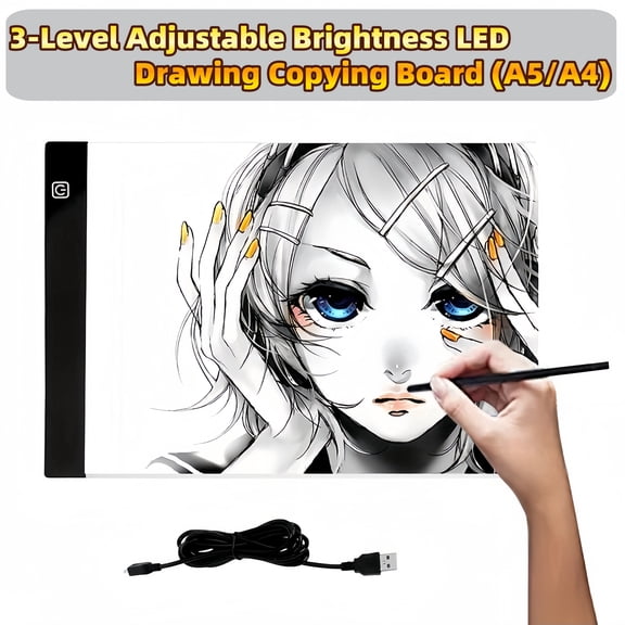 A4 LED Light Box Tracer Art Tracing Light Board Ultra-Thin USB Power LED Craft Tracing Light Pad Diy Acrylic Surface Tablet Board Tracker for Artists Drawing Sketching Painting