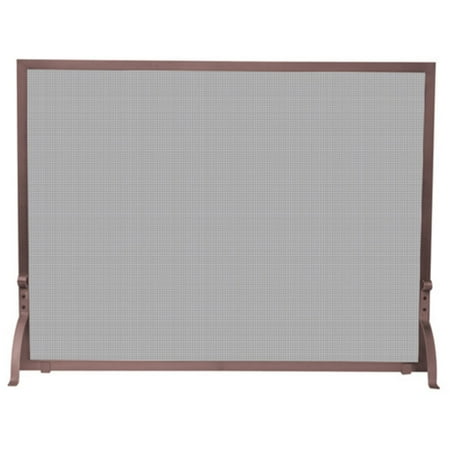 Antique Brass Fireplace Screen - Single Panel Antique Copper Finish Screen