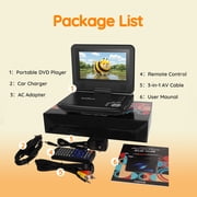 BOIFUN 9.5 Portable DVD Player for Kids, 7.5 Swivel Screen, 5h Battery, Region Free USB/SD/DVD, DVD Player for Car Travel