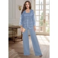 thumbnail image 2 of Pantalón petyoo de chifón pequeño para madre de la novia, azul claro, 2 of 7
