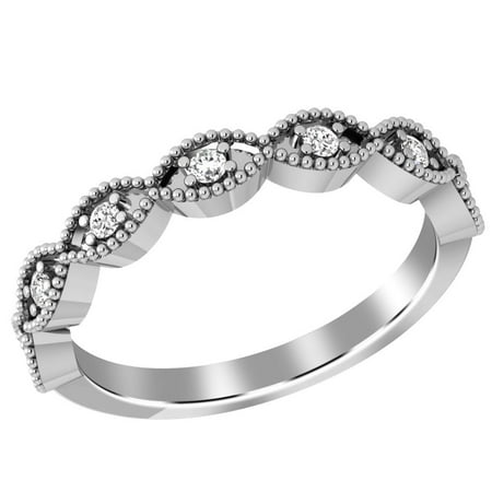 10K White Gold 0.15 Carat Diamond Bridal Ring Band