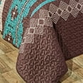 thumbnail image 2 of Southwest Teal/Beige/Brown Print Bedspread 3 Microfiber Cabin Lodge western Quilt Set- Southwestern Bedding- Makala KING BEDSPREAD, 2 of 5