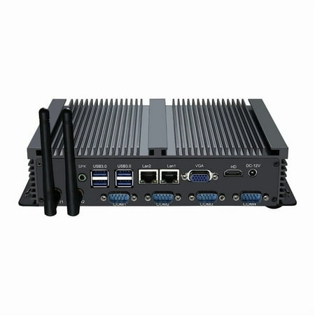 IDEARACE Powerful Fanless Mini PC, Core i5-3317U CPU Industrial Desktop Computer, 8GB RAM 256GB SSD, 4xCOM RS232, 4xUSB 3.0, 2xNICs, HD, VGA, WIFI, Full Metal Case,Windows 11 Pro