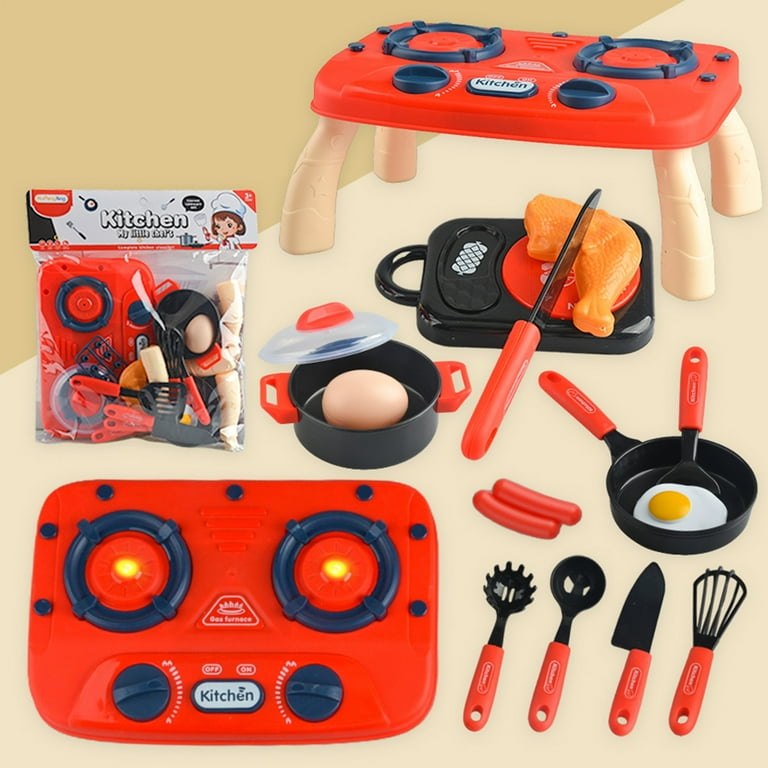 Cyber of Monday Deals Black of Friday Deals Clearance Toys under 5 kkbbma Pretend Play Kitchen Toy Children s Play Home Kitchen Toy Set Simulated Cooking And Cooking Girl Baby Cutlery Table