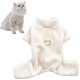 thumbnail image 2 of Denbek Sweater for Cats, Pet Sweater for Small Dogs Girl Boy Warm Solid Pullover Coat Autumn Winter Dog Clothes for Puppy Chihuahua Yorkie, White-L, 2 of 9