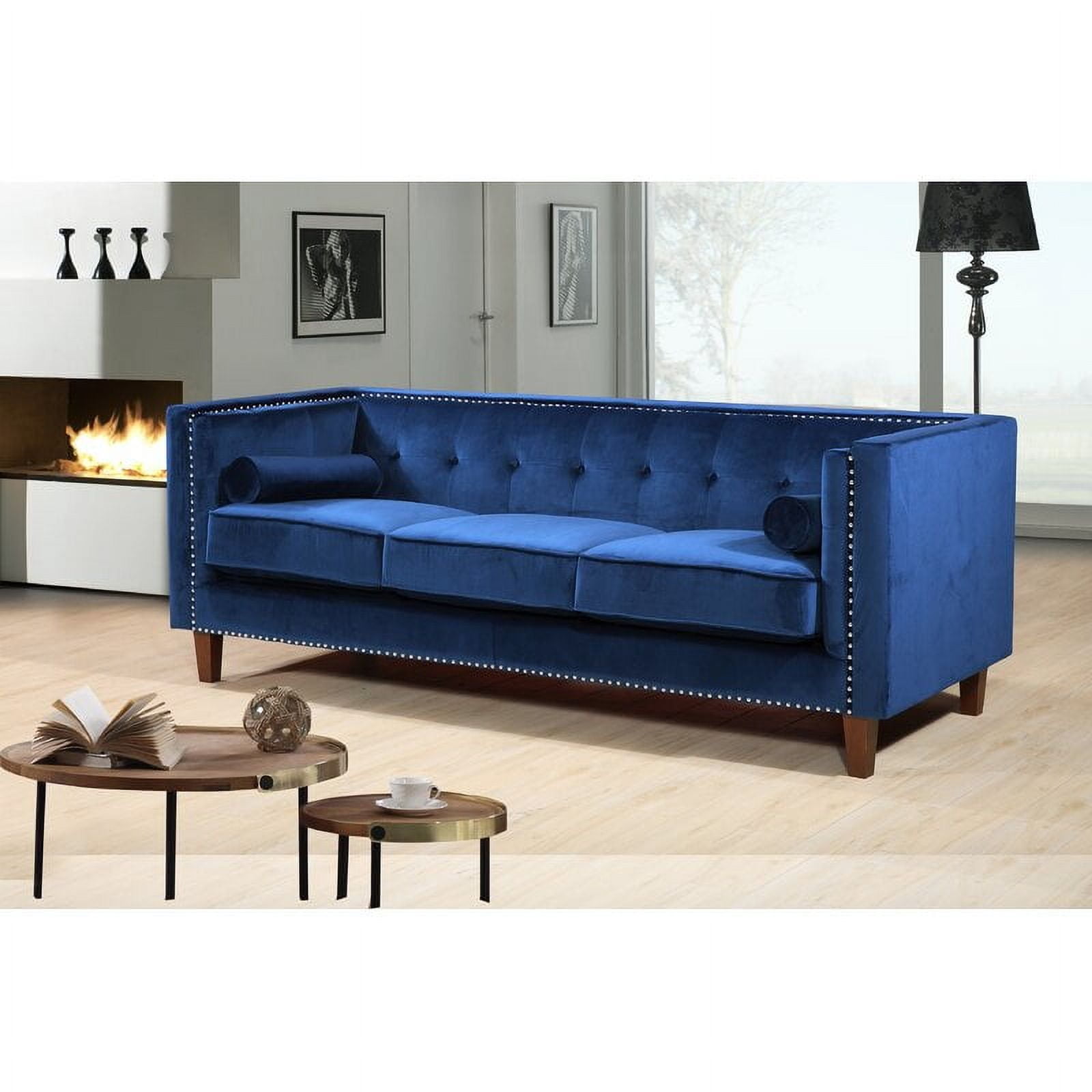 Kittleson 83'' Velvet Square Arm Sofa