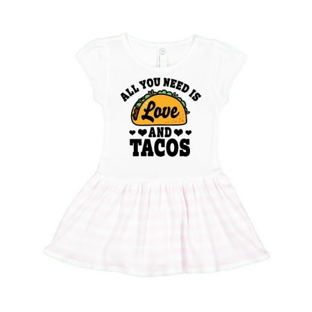 

Inktastic Valentine s Day All You Need is Love and Tacos Gift Toddler Girl Dress
