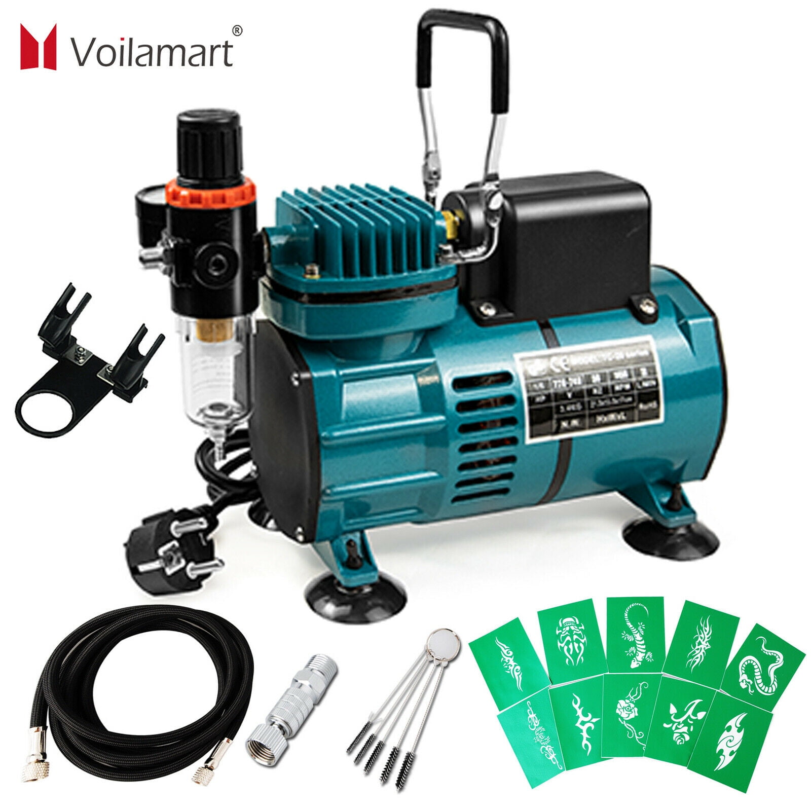 Buy Voilamart Upgraded 50PSI Airbrush Kit, Dual-Action Airbrush Kit with  Compressor for Painting, Portable Spray Air Brush for Cake Decoration  Makeup Tattoo Craft Nail Art Model (Black) Online at desertcartOMAN
