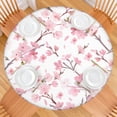 thumbnail image 2 of Pioneer Flower Floral Print Pattern Round Fitted Tablecloth with Elastic Edge,Dining Table Cover Waterproof,Outdoor Round Tablecloth for Camping,Dining,Indoor and Outdoor, 2 of 7