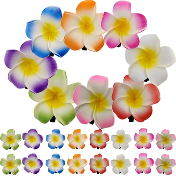 40PCS Bulk Tropical Flower Hair Clips, Realistic Foam Material, Non-Fade & Rust-Proof, All-Purpose Hair Accessories for Women, Brides, Summer Vacation