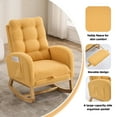 thumbnail image 2 of Noble House Byana Upholstered Accent Rocking Chair with Footrest, Rubber Wood High-Back Rocker Lounge Chair, Yellow, 2 of 11