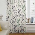 thumbnail image 6 of Green Grey Botanical Sheer Curtains 54 Inches Long, Rustic Country Spring Floral Summer Leaf Light Filering Curtains, Breathable Simi Curtain Privacy Drapes for Kitchen Bathroom Window Treatment, 6 of 9