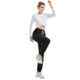 thumbnail image 3 of Women Elastic Waist Solid Sports Long Pants Casual Trousers with Pockets, 3 of 9