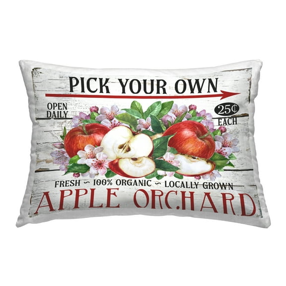 Stupell Industries Pick Your Own Apples Decorative Printed Throw Pillow Design by Creatif Belle.