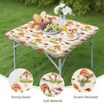 thumbnail image 4 of Orange Mushroom Grass Light Pattern Square Fitted Tablecloth with Elastic Edge,Square Table Cover,Washable Elastic Table Cover for Home Kitchen Party Decor 34"x34", 4 of 6