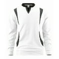 thumbnail image 4 of Men's V Neck Sweatshirt Long Sleeve Trendy Jacquard Knit Pullover Sweater Color Block Casual Fall Winter Tops (XL, White), 4 of 7