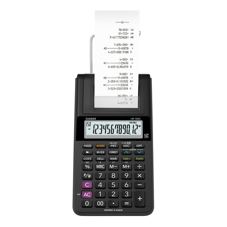 Casio HR-10RC 12-Digit Printing Calculator with Easy Display
