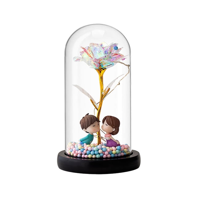 CEHVOM Silk Multicolor Romantic Decorative Glass Dome For Valentines Day Wedding Clearance