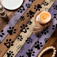 thumbnail image 3 of Purple Brown Table Runner - 48 Inch Long Rustic Farmhouse Dog Paw Vintage Cotton and Linen Blended Dress Scarves Farmhouse Table Runner for Kitchen Dining, Coffee Table, 13" x 48", 3 of 8