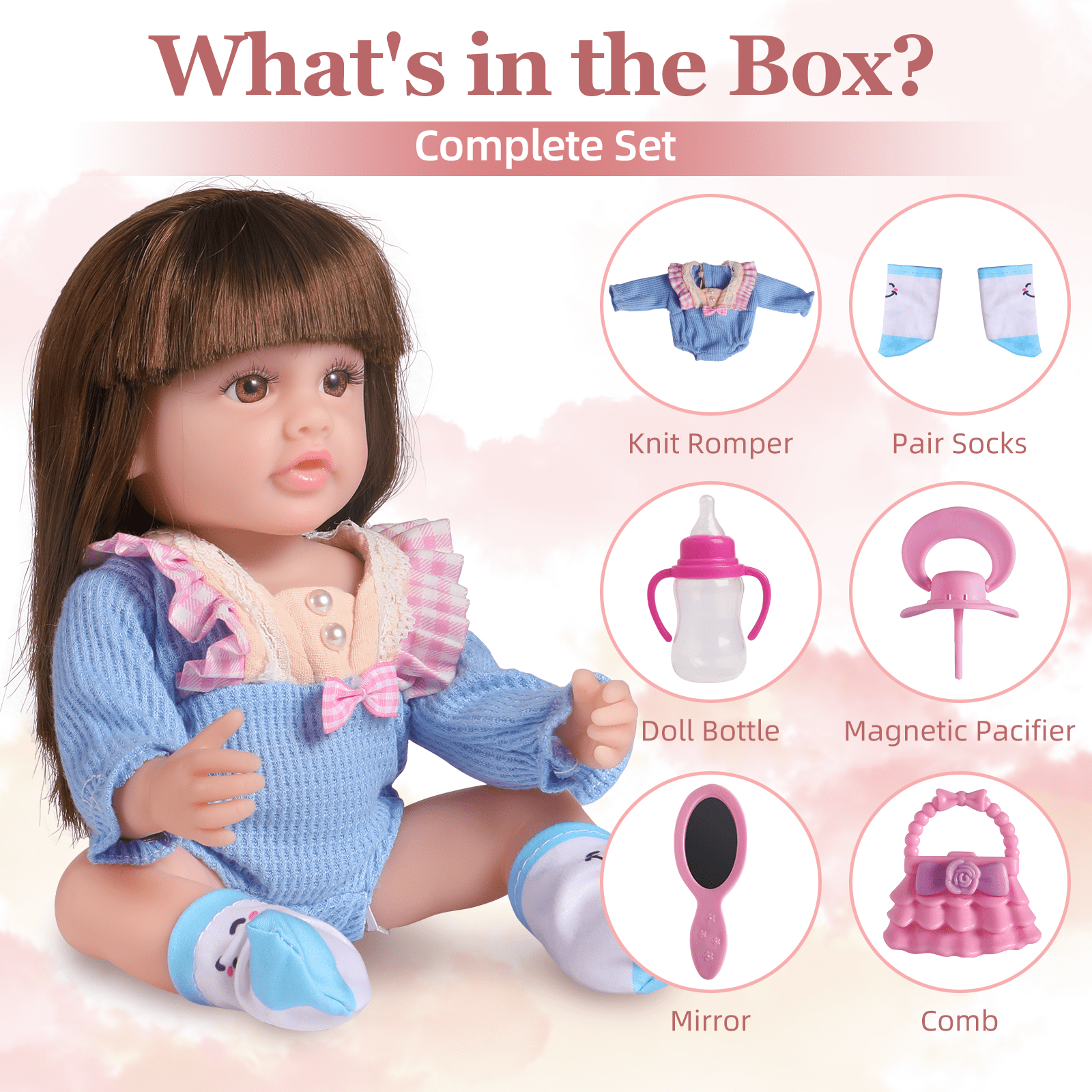 Comvin Lifelike 12 Inch Reborn Baby Dolls,Realistic Baby Dolls Girl Real Life Baby Doll Full Silicone with Accessorries for 3+ Kids Gifts Collection