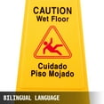 thumbnail image 4 of VEVORbrand Caution Wet Floor Sign 25-Inch Yellow Wet Floor Sign Double Sided Wet Floor Cones Fold-Out Bilingual Plastic Board for Indoors and Outdoors 12 Pack, 4 of 9