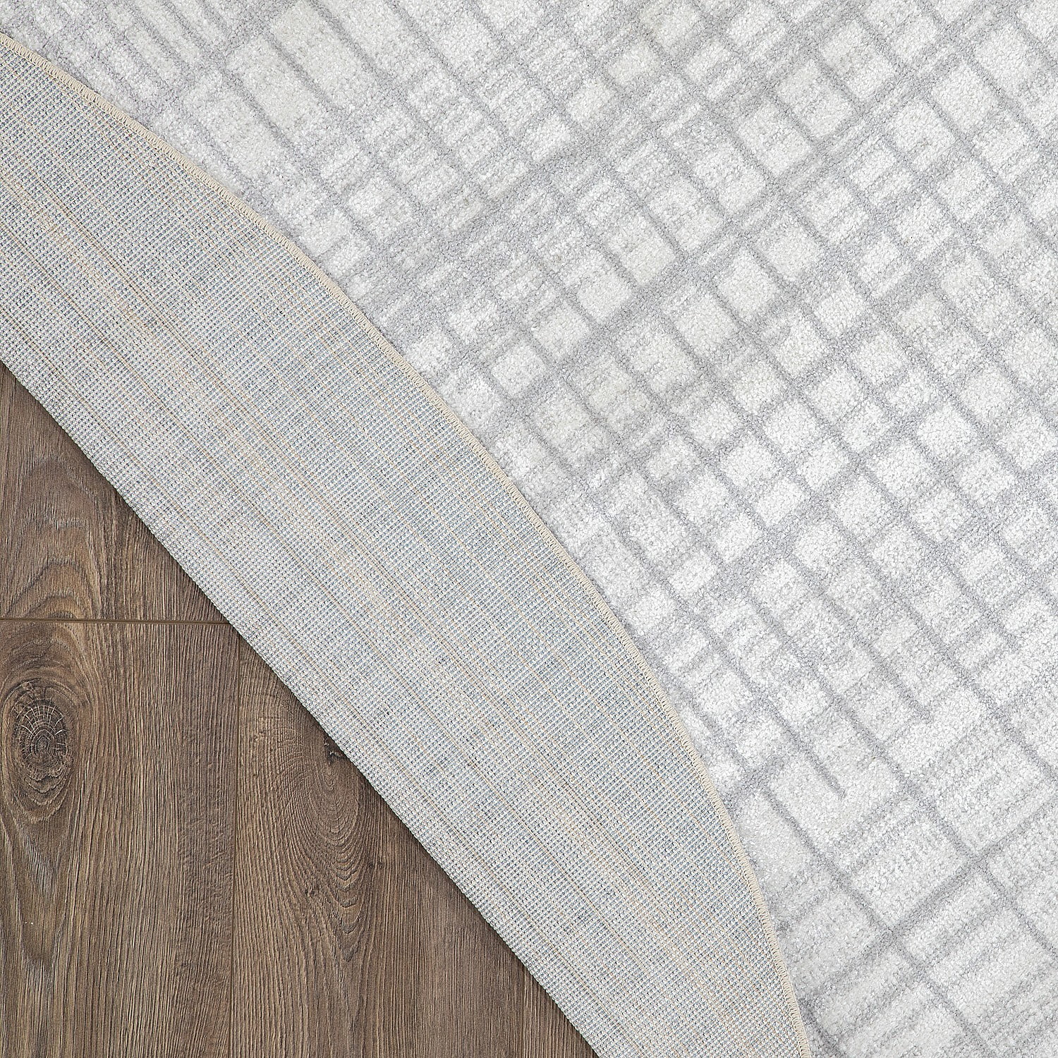 Nourison Astra Machine Washable Mid-Century Modern Ivory Blue 5'3" x Round Area Rug (5 Round)