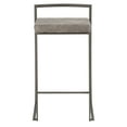 thumbnail image 6 of Fuji Industrial Stackable Counter Stool in Antique with Stone Cowboy Fabric Cushion by LumiSource - Set of 2, 6 of 8