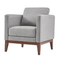 thumbnail image 2 of Weston Home Riley Linen Upholstered Accent Chair with Wood Legs, Grey, 2 of 5